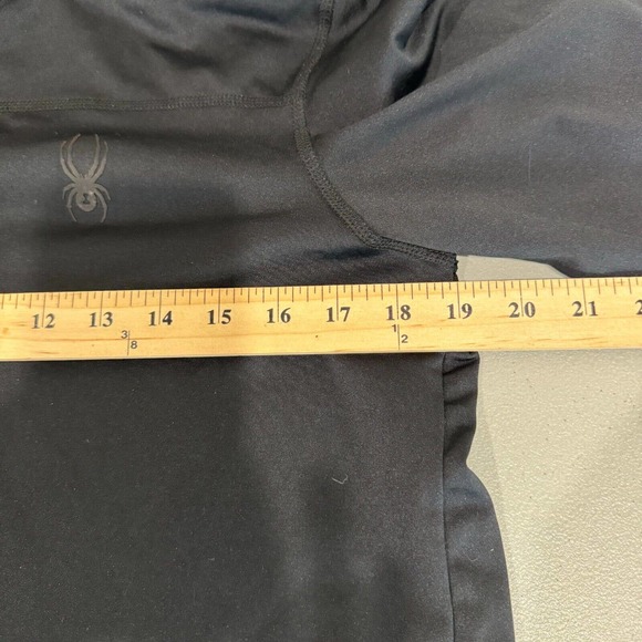 Spyder Active Mens 1/4 Zip Tech Pullover Sweater Size S/P Black Mock Neck - Picture 12 of 14